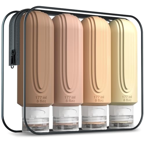 Mrsdry Travel Bottles for Toiletries, Large 6oz Oversize Containers, BPA