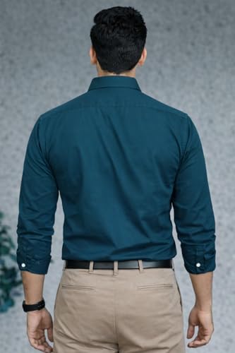 Image of Men Cotton Blend Full Sleeve Shirt for Man | Casual Business Party Festival Regular Fit, Long Sleeve with Chest Pocke | Formal Shirt for Men