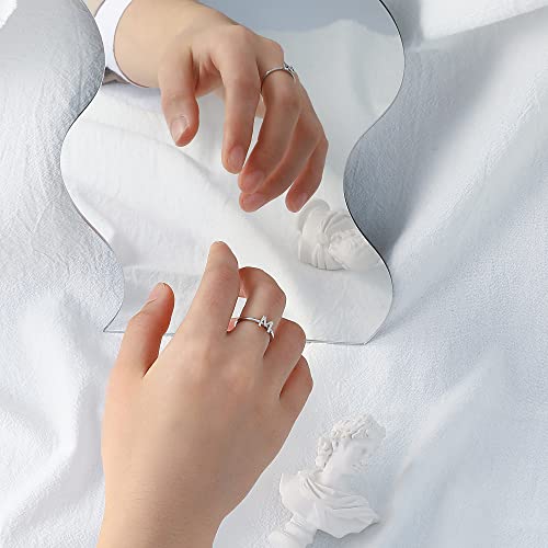 Sterling Silver Rings For Women Teen Girls, Sterling Silver Rings For Women Kids Initial Rings For Women Teen Girls Letter Rings Silver Rings For Girls Kids Alphabet Rings For Girls Teen Girls(K) #TOP6