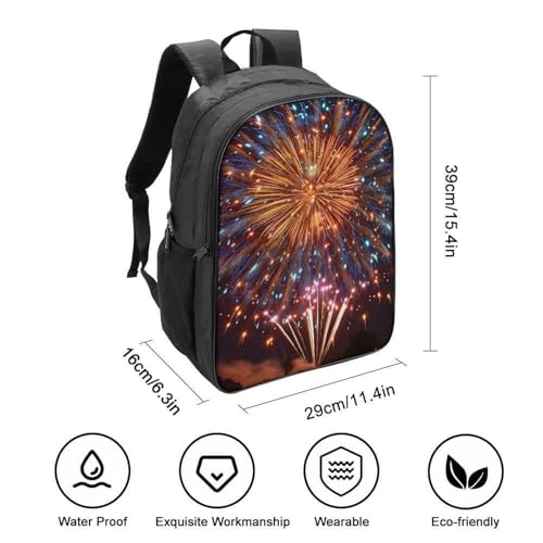 Mochila escolar Fireworks infantil impermeable con correas ajustables para libros 2