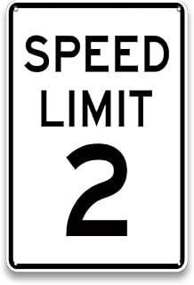 Speed Limit 2 Sign - Funny Street Signs for Bedroom - Vintage Metal Sign for Kids Room, Two Fast Birthday Decor Art Accessories, Gifts for 2 Year Old Boys Girls, 8 x 12 inch