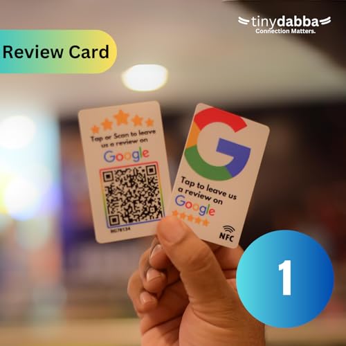 NFC & QR Combo KIT, 1 Review Card, 1 Instagram Card, 1 NFC Review Standee, 10 Review Stickers (2x3 Inch) - Total 13 item bundle by tinydabba - 2