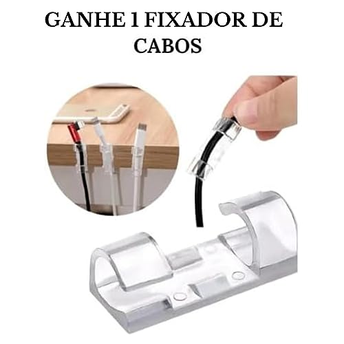 Luminária de Mesa com Haste Flexível Led Ferragens Paulista mais 1 Clip Organizador Fixador Adesivo