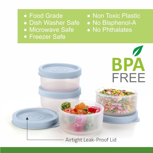 Image of Signoraware Nano BPA Free Plastic Container Set (40mlx4 | Set of 4 | EBlue)