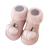 Toddler Kids Infant Newborn Baby Boys Girls Shoes First Walkers Thickened Warm Cute Cartoon Toddler 8.5 Loafer (Pink, 2-3 Years)