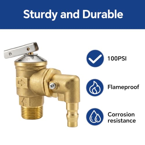 Image of 100 PSI RV Tankless Water Heater Pressure Relief Valve, Replacement Valve for RA77RV