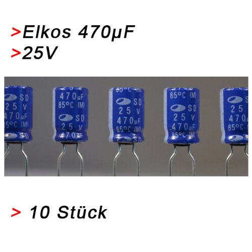 Condensatori Ricambio Per Schede Condensatori Elettrolitici 470uF 25V 105°C - Elko, Radiali, Scelta Quantità (1,2,3,5,10 Pz) Condensatore Radiale - Foto 5