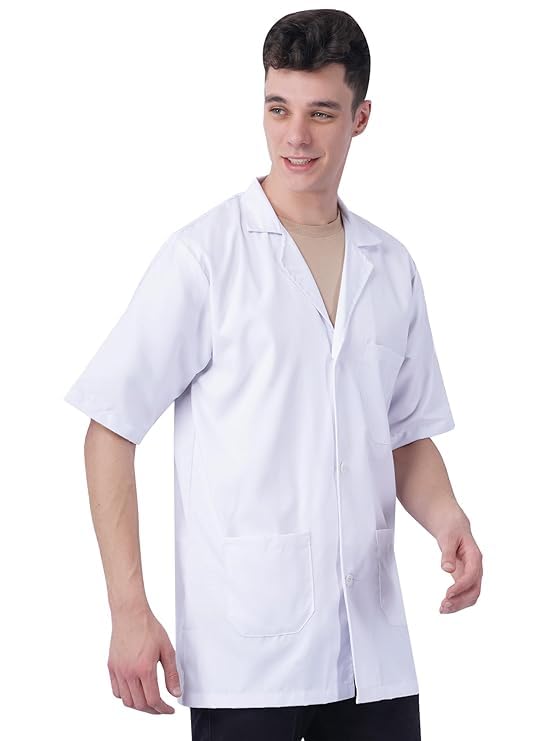 FLYING FISH Unisex Terri Cotton Lab Coat (HALF SLEAVES_White)-picture-17