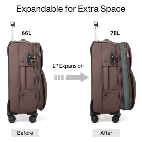 Image of Hanke Medium Checked Luggage, 24 Inch Suitcase with Garment Compartment