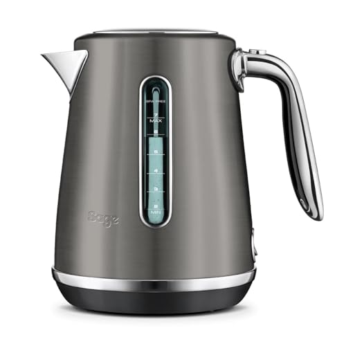 Sage - The Soft Top Luxe Quiet Electric Kettle - Fast Boil Opens Softly Elegant Design - 1.7 L Capacity Cordless 2400 W - Black Stainless Steel