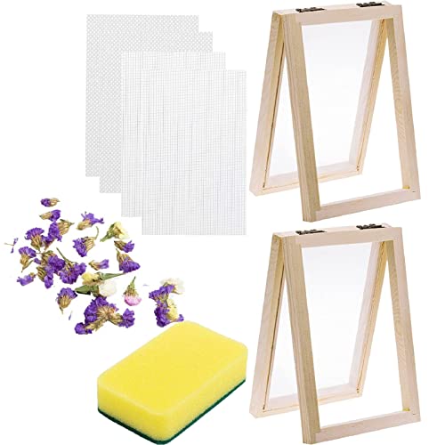 Consejos para Comprar Fabricación de papel - los preferidos. 41 LIXINDEE Kit de fabricación de papel, incluye molde para hacer papel, flores secas, esponja con paño de malla de repuesto para manualidades de papel