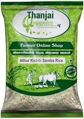 Thanjai Organics Athur Kichili Samba Boiled Rice (1 Kg)| Traditional Kichili Samba | Kichadi Samba Rice Pack Of 1