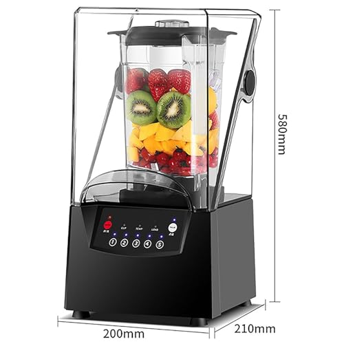 Jingedd Frullatore Per Frullati Commerciale, Frullatore Sottovuoto Da 2200 W, Protezione Silenziosa, 5 Velocità, Frullatore Ad Alta Velocità Da 17000 Giri/Min, Con Contenitore Da 2 Pezzi Da 2 Litri - 7