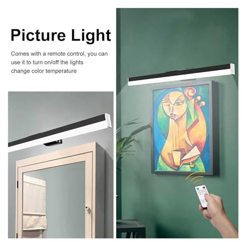 Luz led para cuadro con mando distancia aplique pared recargable usb 4
