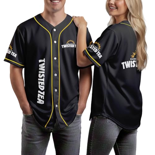 Black Hard Iced Tea Jersey Drinking Baseball Jersey Funny Casual Shirt Short Sleeve