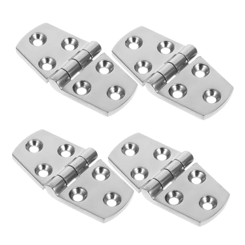 SOLUSTRE Boat Hardware 4pcs Stainless Steel Marine Hinge Marine Grade Yacht Hinge Heavy Duty for Hatch Fence Door