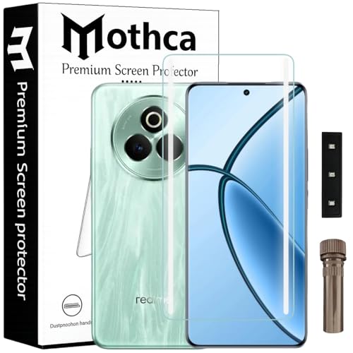 Image of Mothca Curved UV Tempered Glass Screen Protector for Realme P3 Pro 5G | HD Clear | Full Screen Coverage | Pack of 1