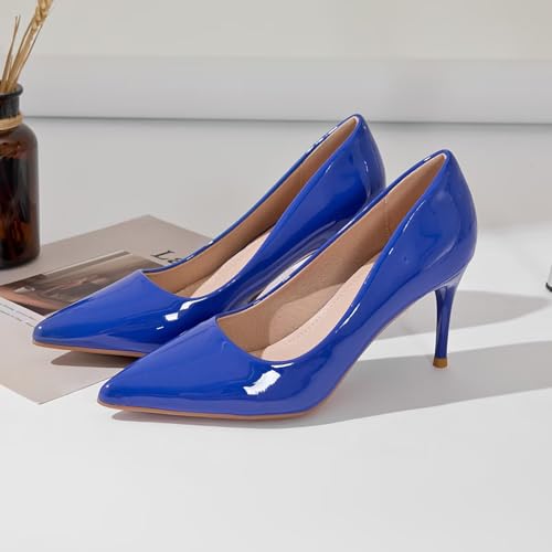Image of Women's Low Kitten Heel Pumps Classic Fashion Dress Pumps Simple Heeled Shoes for Office Work