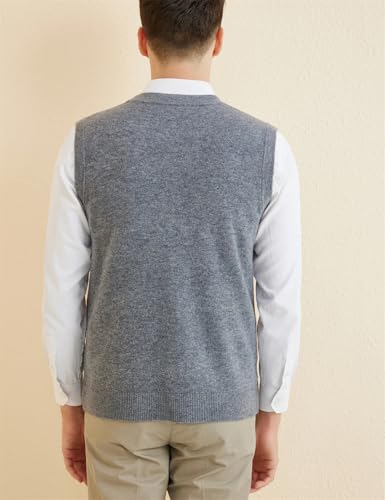 Mens V-Neck Buttons Knit Vest Cardigan Merino Wool Sweater Vest Soft Sleeveless Warm Waistcoat2