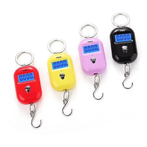 8pcs Portable Mini LCD Digital Hanging Scale, 25kg/5g Precision Weighing for Fishing, Travel & Home Use - Electronic Handheld Scale