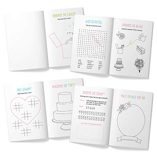 WEDDING SHOP love grows 6er Set Hochzeitsmalbücher / 24-seitiges Malbuch zur Hochzeit für Kinder als Gastgeschenk… – Bild 4
