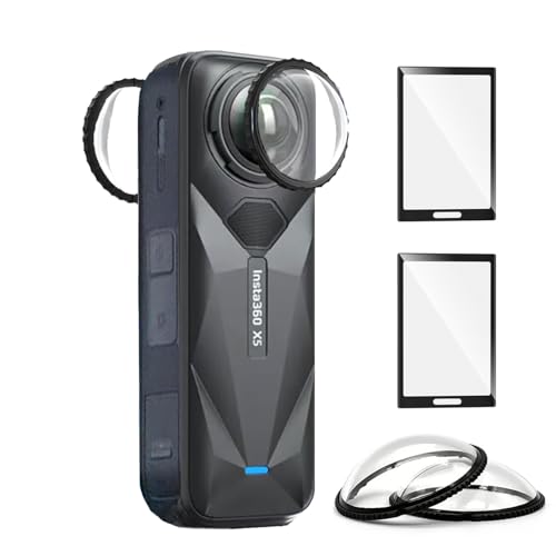 debous Insta 360 X5 Premium Glass Lens Guard Set Screen Protector for Insta360 X5 X 5 9H Hard Tempered Glass Film Anti-Scratch [Bubble Free]