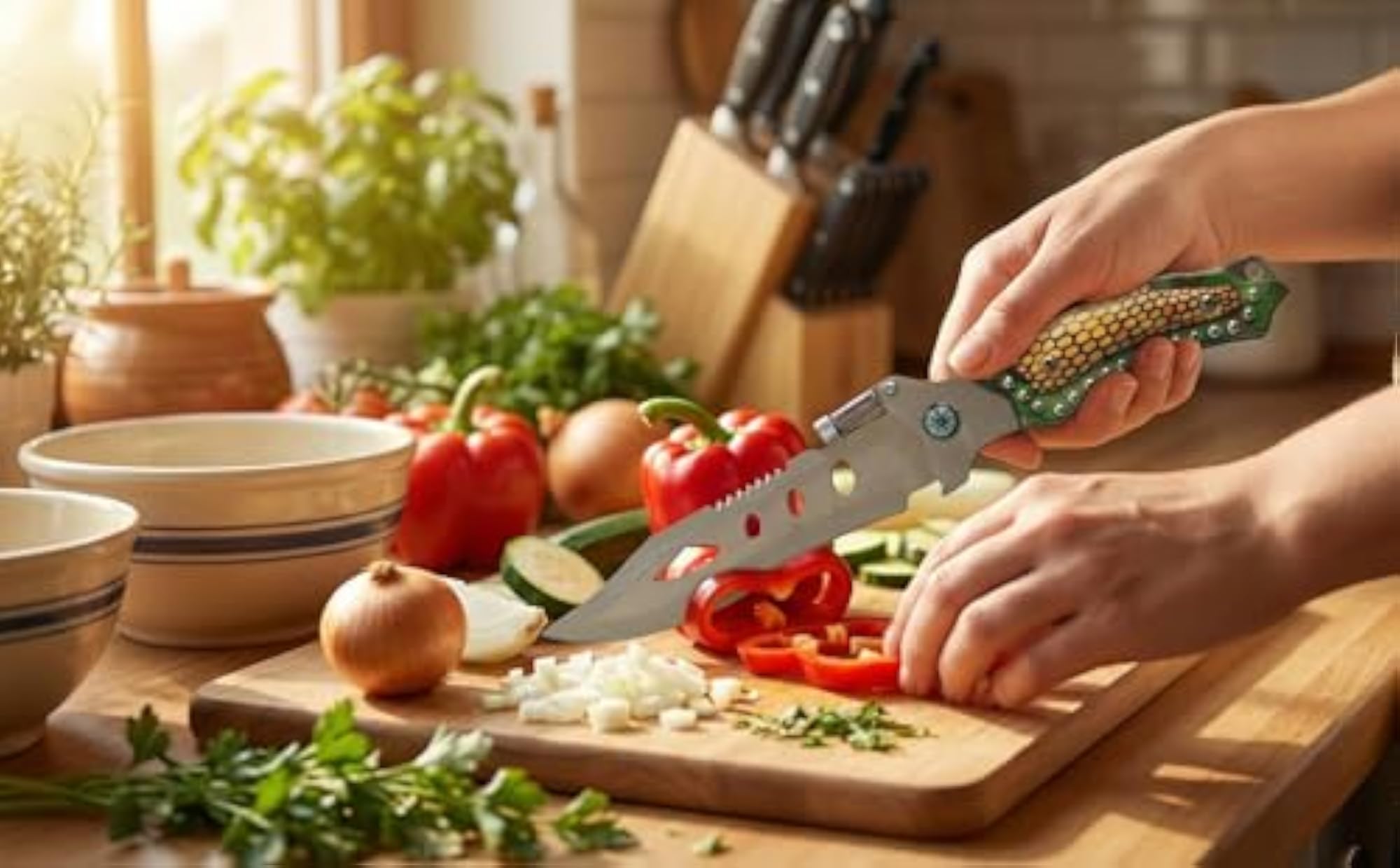 Multipurpose Kitchen Utility Tool with Protective Cover