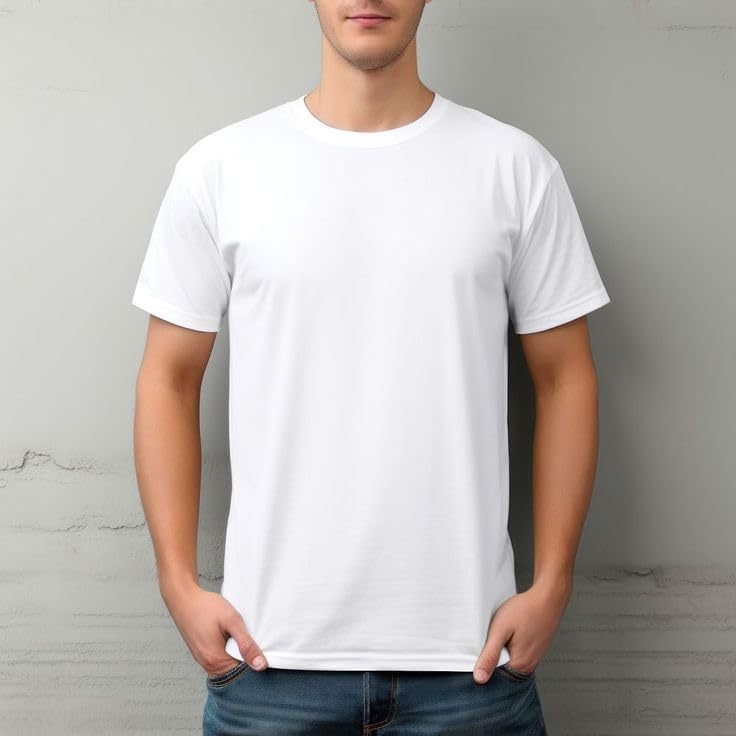 Generic Men's Cotton T-Shirt Pack of 2, Black & White - Image 3