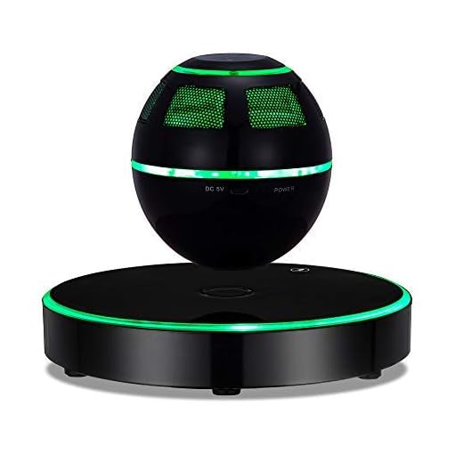 Levitating Speaker, ESOTICA Floating Speaker with Bluetooth 4.1, 360 Degree Rotation, Touch Control Button and Colorful LED Flashing Show Magnetic (Black)