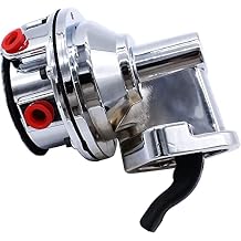 1 PC SHLPDFM Chrome Mechanical Fuel Pump 6 PSI 1/4 NPT Inlet/Outlet Compatible with Chevy SB 262-400,V8 Engine