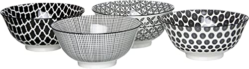 Ritzenhoff & Breker - Cáscaras ,porcelana, color blanco y negro, 15.5 x 15.5 x 7.5 cm, 4 piezas Cover