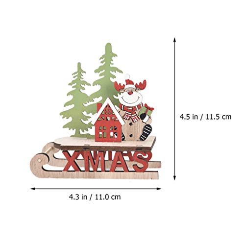 BESTOYARD 3 peças de ornamentos de trenó de Natal de madeira trem de Natal ornamentos de mesa para c