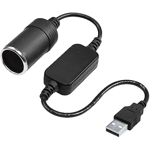 CERRXIAN 1ft USB A Male to 12V 8W Cigarette Lighter Socket Adapter Power Cable for Dash Cam, GPS, Car Led Light Strips, and Other Automotive Electronics Cover