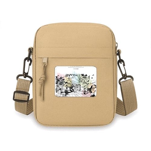 Sac téléphone portable femme mini sac à main bandoulière motif Lijiang