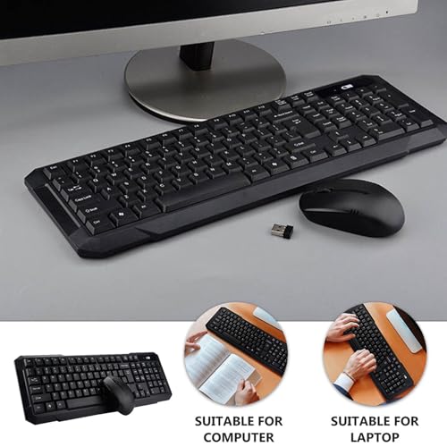 Teclado y ratón inalámbrico 2,4GHz silencioso para un escritorio sin cables 5