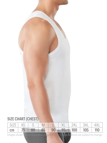 Image of Dixcy Scott Originals Clasz Vest | 100% Combed Cotton | Men's Vest | No-Peep Neckline | Breathable, Sweat Absorbent Vest for Men | Cut Away Back Arm Hole | Innerwear for Man | Pack of 3