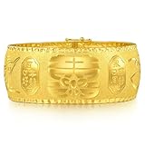 Crafted with exceptional goldsmithing techniques, this 24K gold bangle features delicate gold threads gracefully intertwined, weaving a three-dimensional, fluid spiral design. The exquisite craftsmanship creates a look that is both elegant and contem...