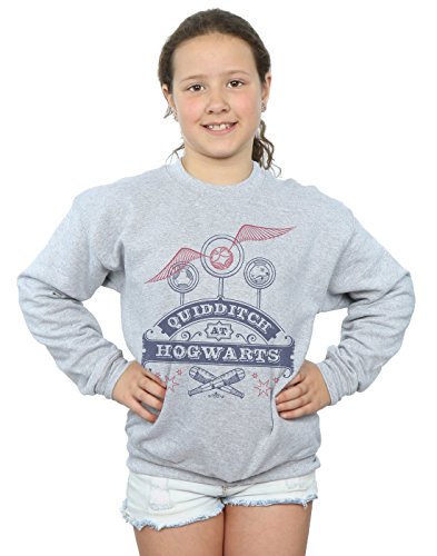 Harry Potter Girls Quidditch At Hogwarts Sweatshirt 9-11 Years Sport Grey