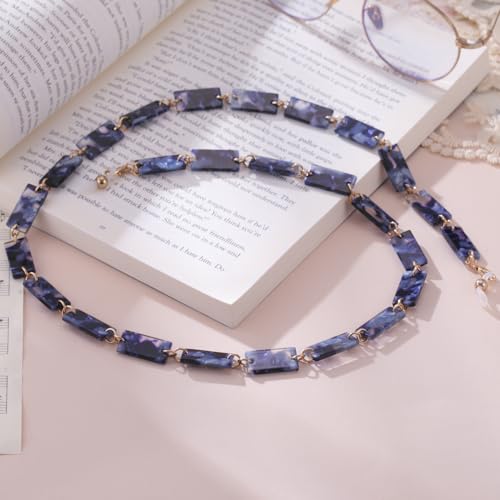 Image of kkjoy Acrylic Glasses Chain Colourful Squares Beach Holidays Sunglasses Holder Strap Eyeglass Lanyards for Women Men