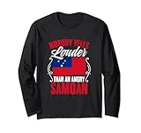 Yells Louder Angry Samoan Flag Samoa Pride Roots Samoan Long Sleeve T-Shirt
