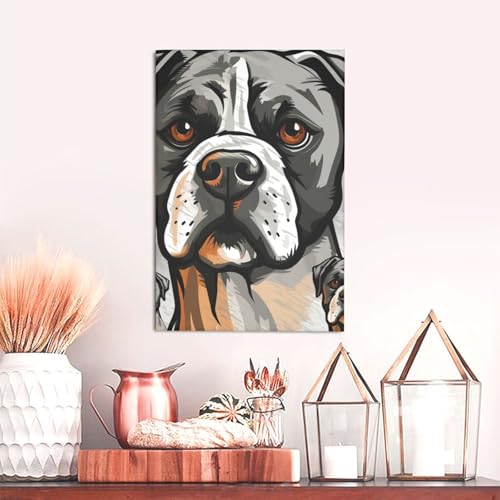 Toile de bouledogue américain impression HD tableau salon bureau - 5