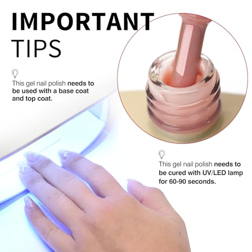 Image of CANNI 9ml Nude Pink Jelly Gel Nail Polish, High Gloss UV LED Soak Off Gel