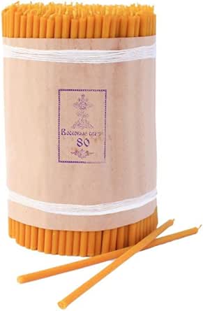 № 60, 80, 100 Ritual Kerzen Bienenwachs (Gelb) – Orthodoxe Kerzen für Gebet Tischdeko Hochzeit – Ungiftig, Ruß – Tropffrei (№ 80, 50) № 60, 80, 100 Ritual Kerzen Bienenwachs (Gelb) – Orthodoxe Kerzen für Gebet Tischdeko Hochzeit – Ungiftig, Ruß – Tropffrei (№ 80, 50)