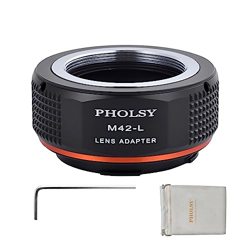 PHOLSY Lens Mount Adapter M42 to L Compatible with M42 42mm Screw Mount Lens to Leica L Mount Camera Body Compatible with Leica SL2