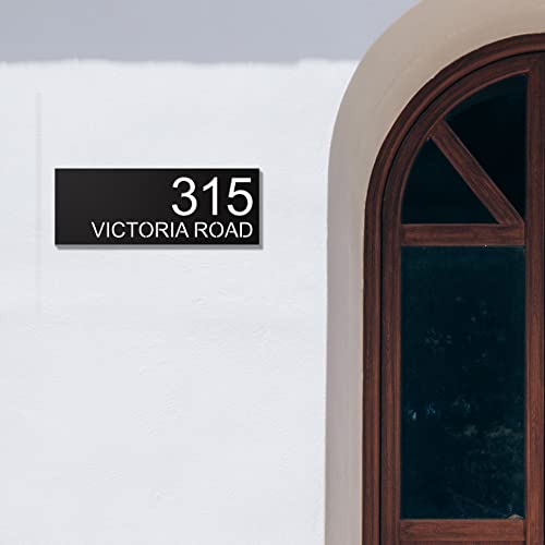 Metal House Number Plaque For Outdoor,Personalized Address Number Plate,Modern Design Home Numbers,Stainless Steel Cut Off Number Sign,House Number For Outdoor (Rect 1 - 16"X6") #TOP5