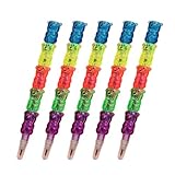 5 Pieces Cartoon Bear Building Block Pencils Stackable Pencils No Sharpening for Christmas Stocking Filler School Pencil