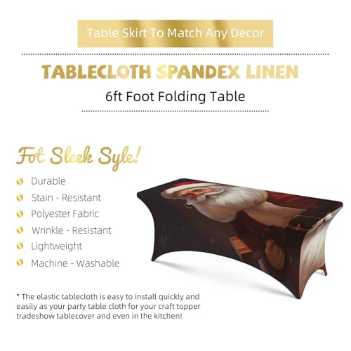Nappe de table rectangulaire en élasthanne infroissable pour banquet noir