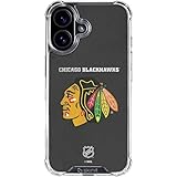 Skinit Clear Phone Case Compatible with iPhone 17 - Officially Licensed NHL Chicago Blackhawks Distressed Design