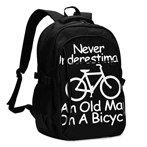 Travel Laptop Rucksack, Bike Travel Laptop Rucksack Schultasche Outsdoors Sling Bag mit USB-Ladeanschluss AntiTheft Herren- und Damenrucksäcke