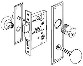 Diagram of Marks Hardware Mortise Lock components and assembly